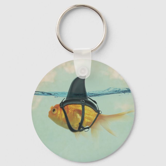 Chaveiro Peixe Dourado com uma Barbatana de Tubarão (Frente)