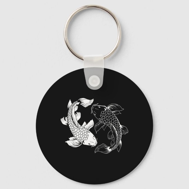 Chaveiro Peixe Koi Japonês Yin e Yang (Frente)