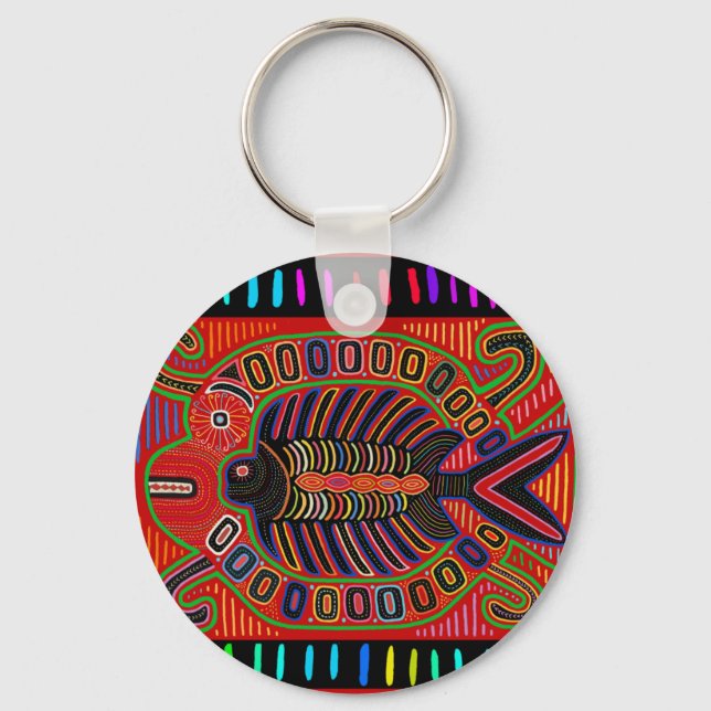 Chaveiro Peixe Voador Mola Índio Cuna (Frente)