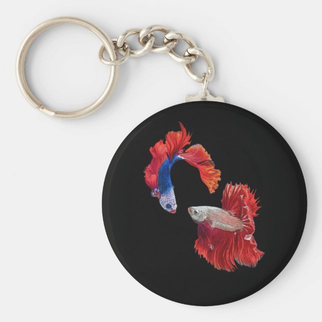 Chaveiro Peixes de combate siameses (Frente)