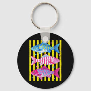 Chaveiro Peixes Elegantes Verão Retro Viagem Férias na Prai