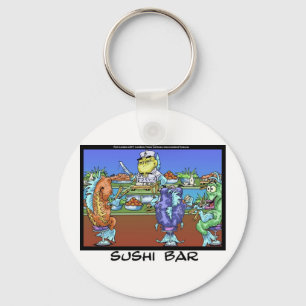 Chaveiro Peixes Encontram Mercados KA Sushi Bar Engraçados 