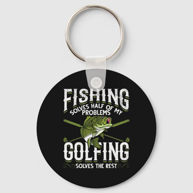Chaveiro Peixes Engraçados de Golfe Soluciona Metade dos Me (Frente)