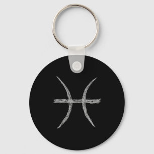 Chaveiro Peixes. Sinal da astrologia do zodíaco. Preto