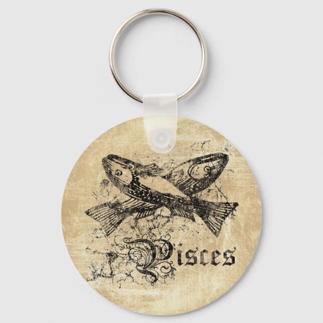 Chaveiro Peixes Vintage Zodiac (Frente)
