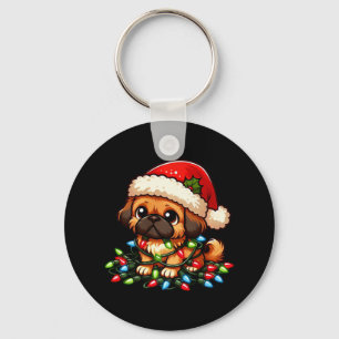 Chaveiro Pekingles Christmas Lights Dog Engraçado Xmas
