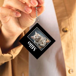 Chaveiro Pela Ponte Do Arco-Íris Silver Pet Cat Memorial