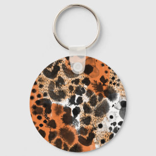 Chaveiro Pele animal: padrão leopardo criativo.