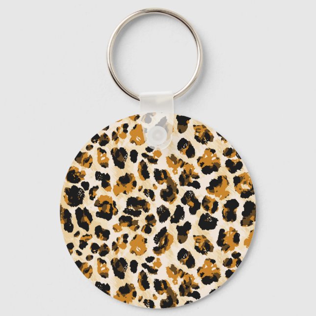 Chaveiro Pele-leopardo de aquarela, gradiente de coloração  (Frente)