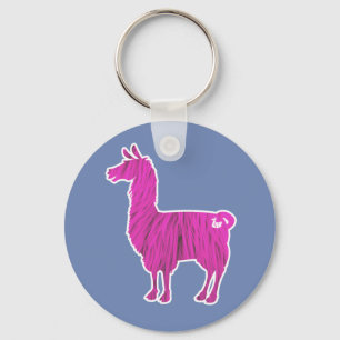 Chaveiro peludo cor-de-rosa do lama