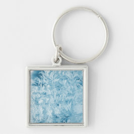 Chaveiro penas abstrato azuis e flocos de neve