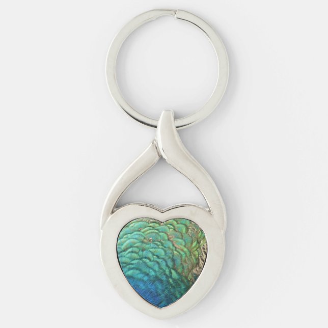 Chaveiro Penas de Peacock I Abstrato (Frente)