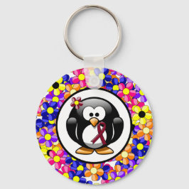 Chaveiro Penguim da Faixa de Sensibilização Burgundia