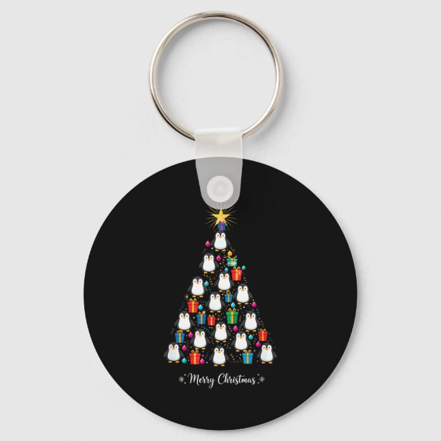 Chaveiro Penguin Christmas Tree Xmas Day Holiday Men &amp;  (Frente)