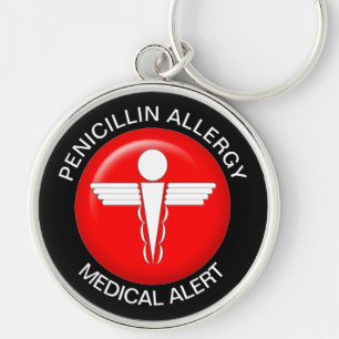 Chaveiro Penicillin Allergy Medical Alert - Button Keychain
