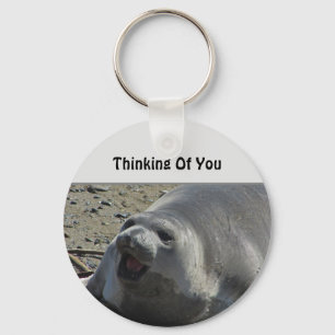 Chaveiro Pensando Em Você Cinza Elefante Animal Oceânico