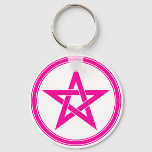 Chaveiro pentacle cor-de-rosa
