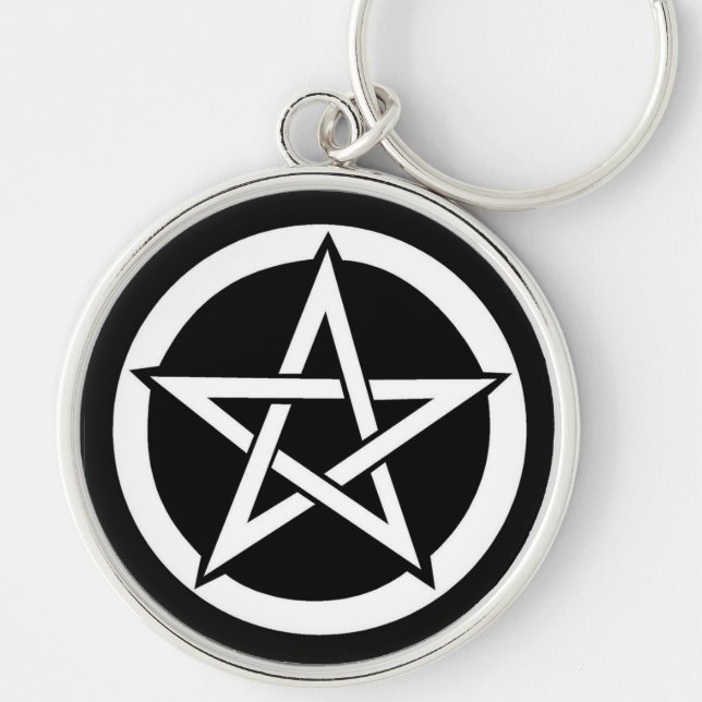 Chaveiro Pentagram Wiccan Samhain Halloween (Frente)