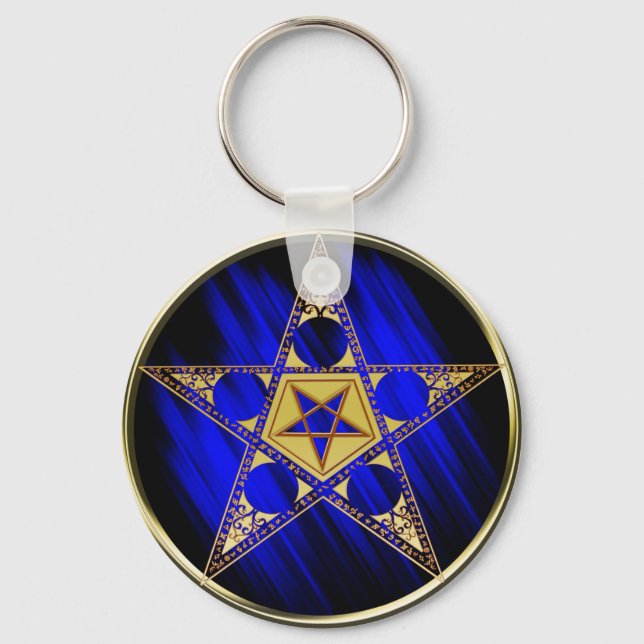 Chaveiro Pentagrama com estrela para baixo (Frente)
