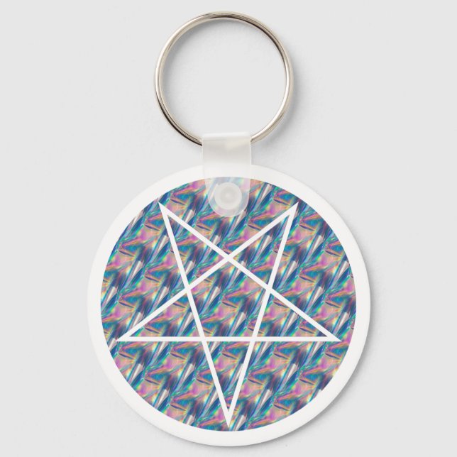 Chaveiro pentagrama de holograma (Frente)
