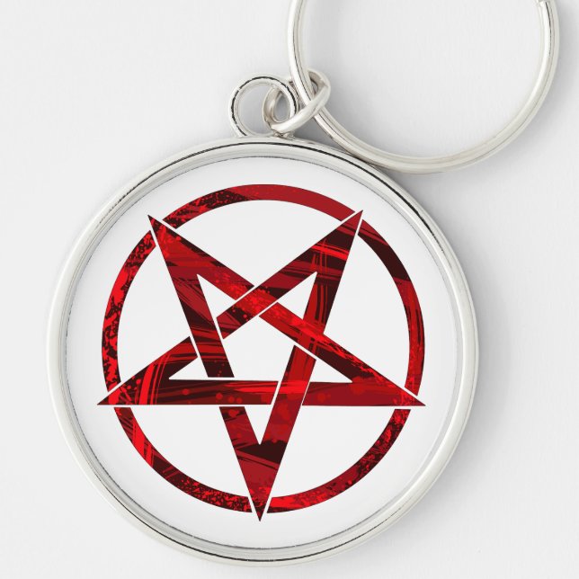 Chaveiro Pentagrama do Diabo Vermelho (Frente)