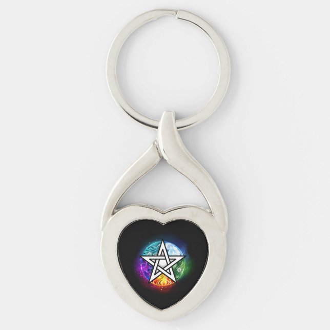 Chaveiro pentagrama wiccano (Frente)