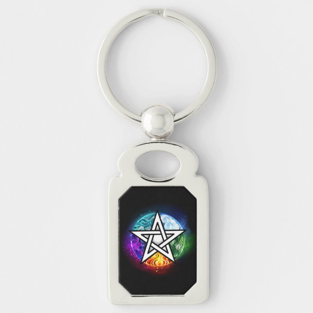 Chaveiro pentagrama wiccano (Frente)