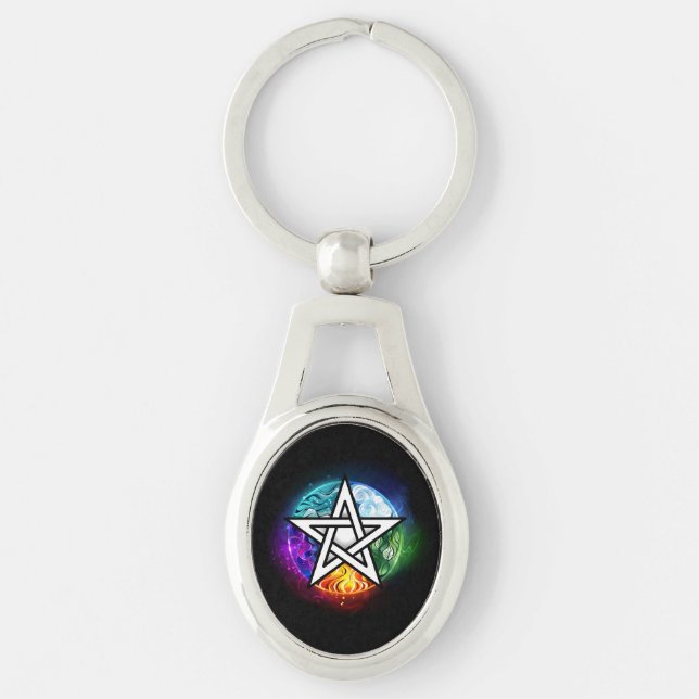 Chaveiro pentagrama wiccano (Frente)