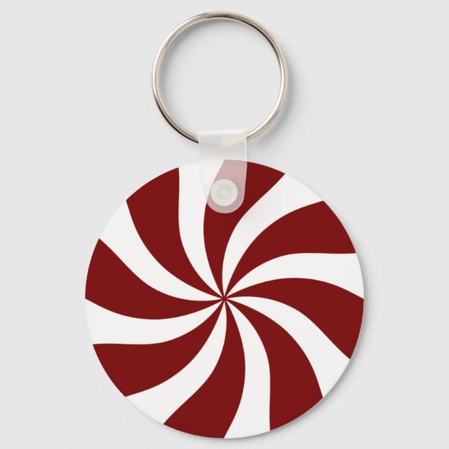 Chaveiro Peppermint Candy Swirl Vermelho e Branco (Frente)