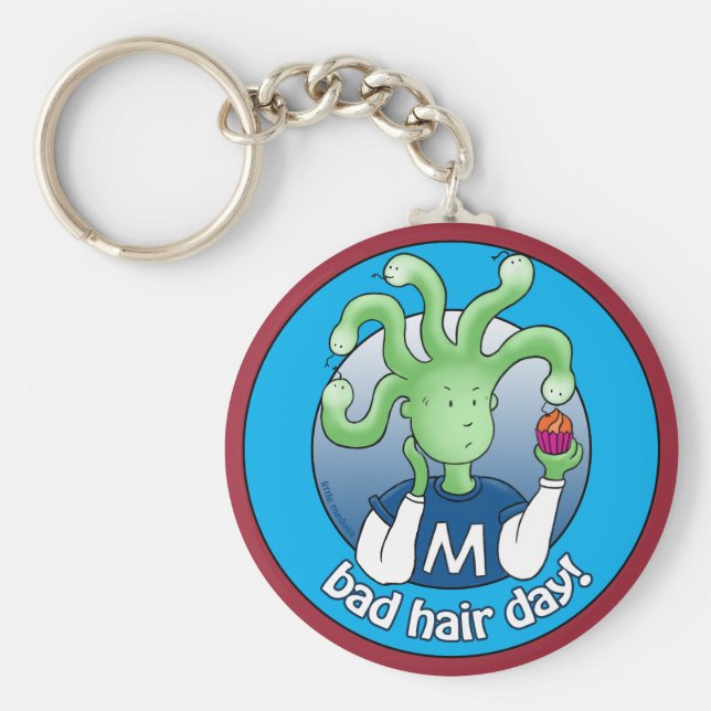 Chaveiro Pequena Medusa. Dia do Cabelo Mau! (Frente)
