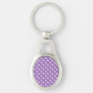 Chaveiro Pequenas Estrelas e Luas Padrão de Fundo Roxo