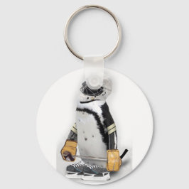 Chaveiro Pequeno Pinguim Vestindo Hockey Gear