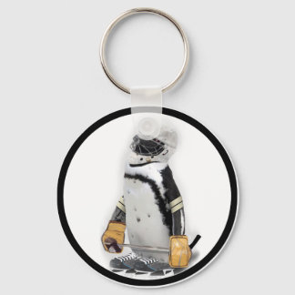 Chaveiro Pequeno Pinguim Vestindo Hockey Gear