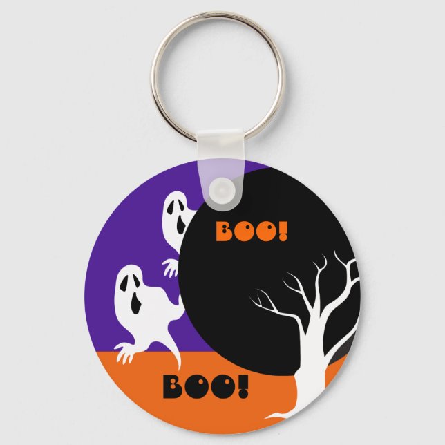 Chaveiro Pequenos fantasmas engraçados Presente de Hallowee (Frente)