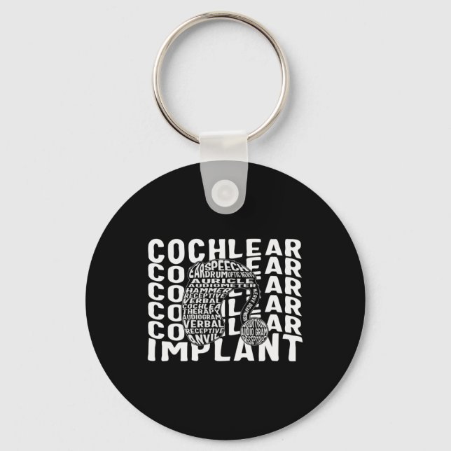 Chaveiro Perda de audição Sensibilização do Implante Coclea (Frente)