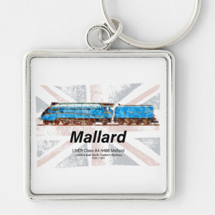 Chaveiro Perfil da locomotiva LNER Classe A4 Mallard com ba