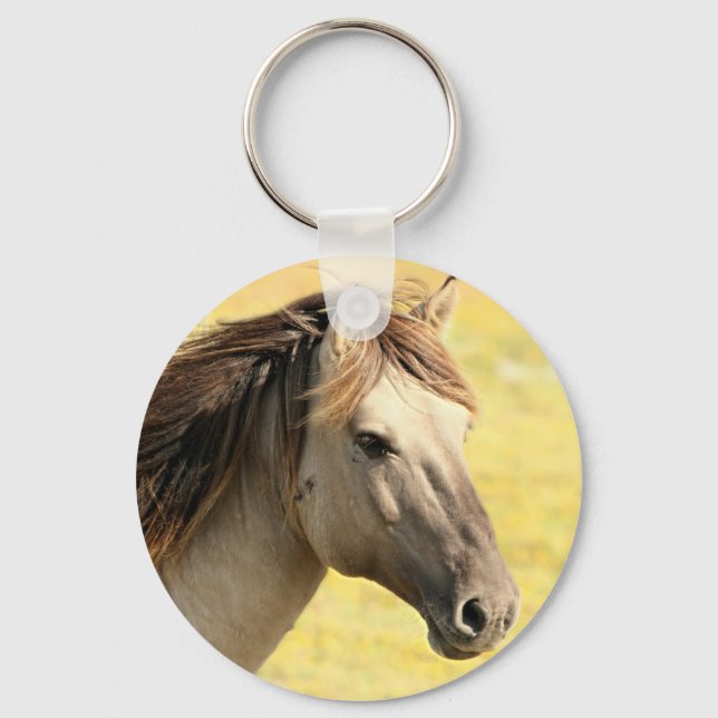 Chaveiro Perfil de Cavalo bege (Frente)