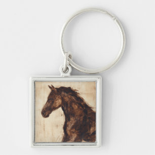 Chaveiro Perfil do Cavalo Marrom selvagem
