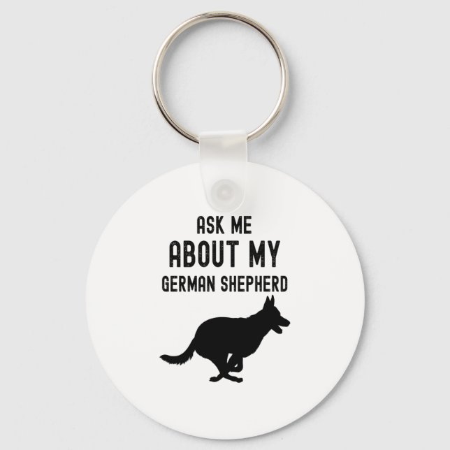 Chaveiro Pergunte-me sobre meu German shepherd (Frente)