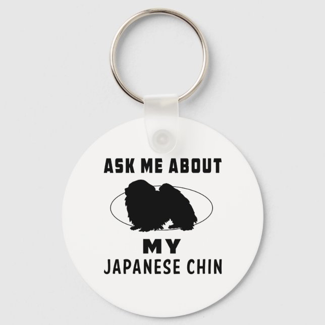 Chaveiro Pergunte-me sobre meu queixo japonês (Frente)