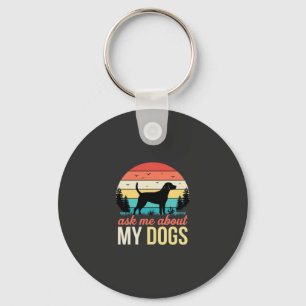 Chaveiro Pergunte-me sobre meus cães Retro Sunset_1