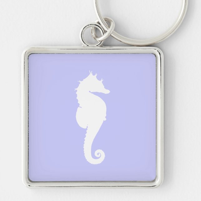 Chaveiro Periwinkle e Cavalo-Marinho Branco (Frente)