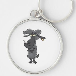 Chaveiro personagem de desenho animado preto engraçado