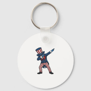 Chaveiro Personagem Patriótico Dabbing Design Vetorial Vint