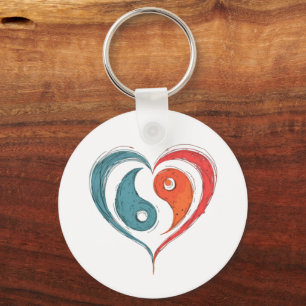 Chaveiro Personalidade Artística do Coração Yin Yang