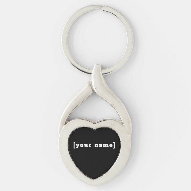 Chaveiro personalisierbar schwarz weiss mit Deinem Namen (Frente)