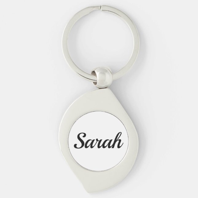 Chaveiro personalisierbar Vorname Sarah schwarz weiß (Frente)