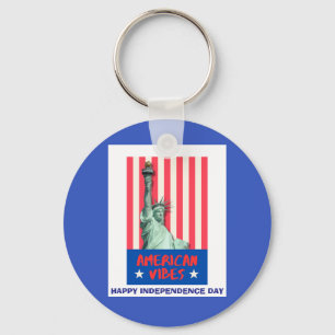 Chaveiro Personalização da Estátua Liberty Red Stripes de "