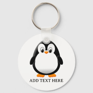Chaveiro Personalização de Cartoon Pinguim Bonito