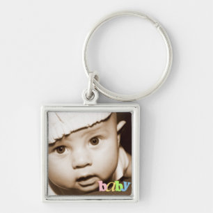 Chaveiro personalizado "bebê" da foto no arco-ír